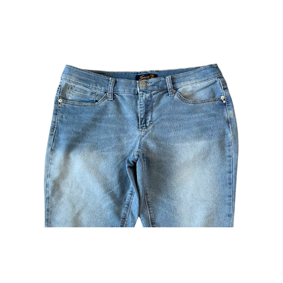 Seven7 Girlfriend Capri Jeans Crop Mid-Rise Stretch Size 8 Blue - Picture 2 of 8
